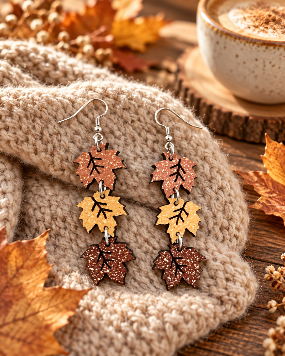 Herbstliebe – Ahornblatt-Ohrringe