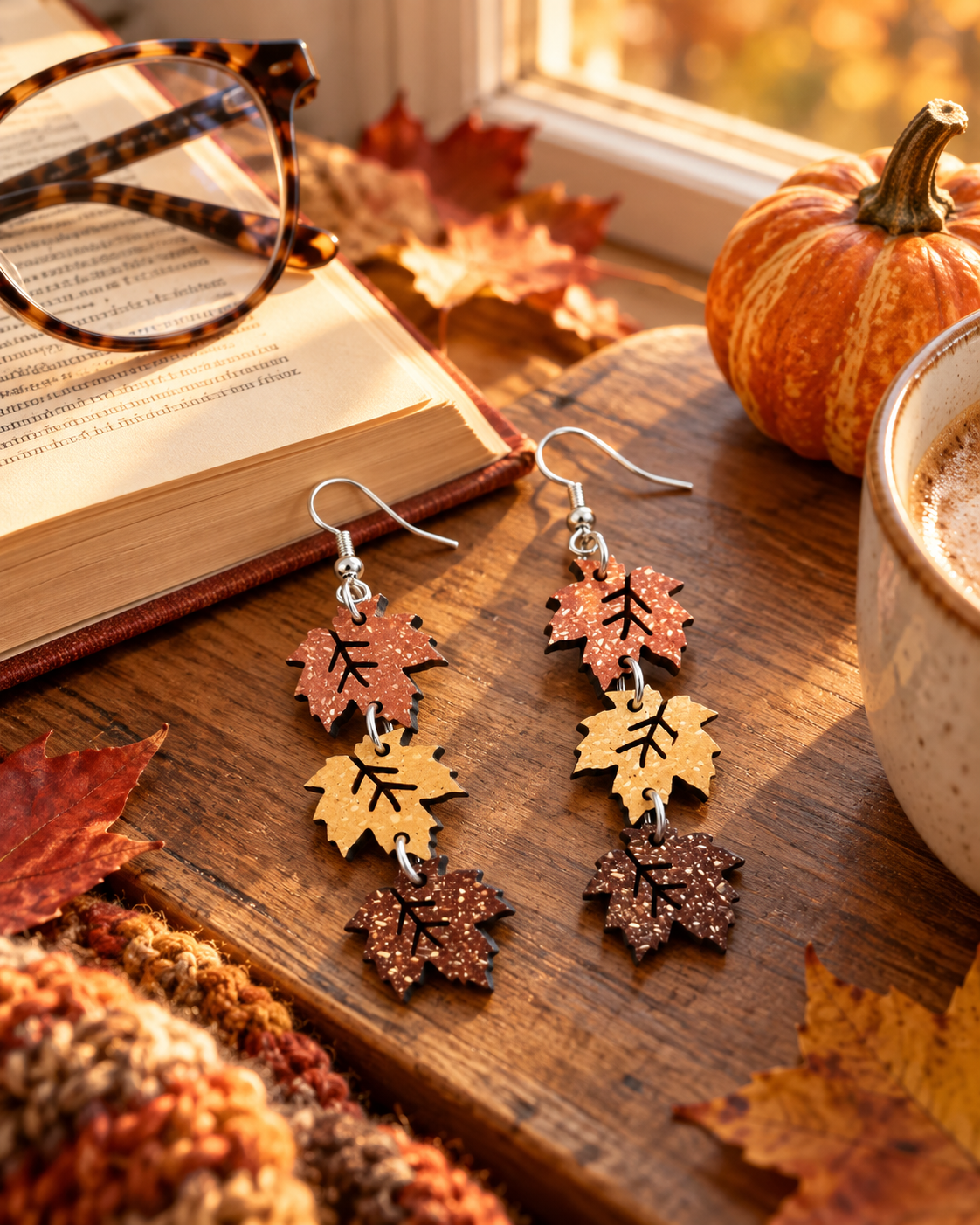 Herbstliebe – Ahornblatt-Ohrringe