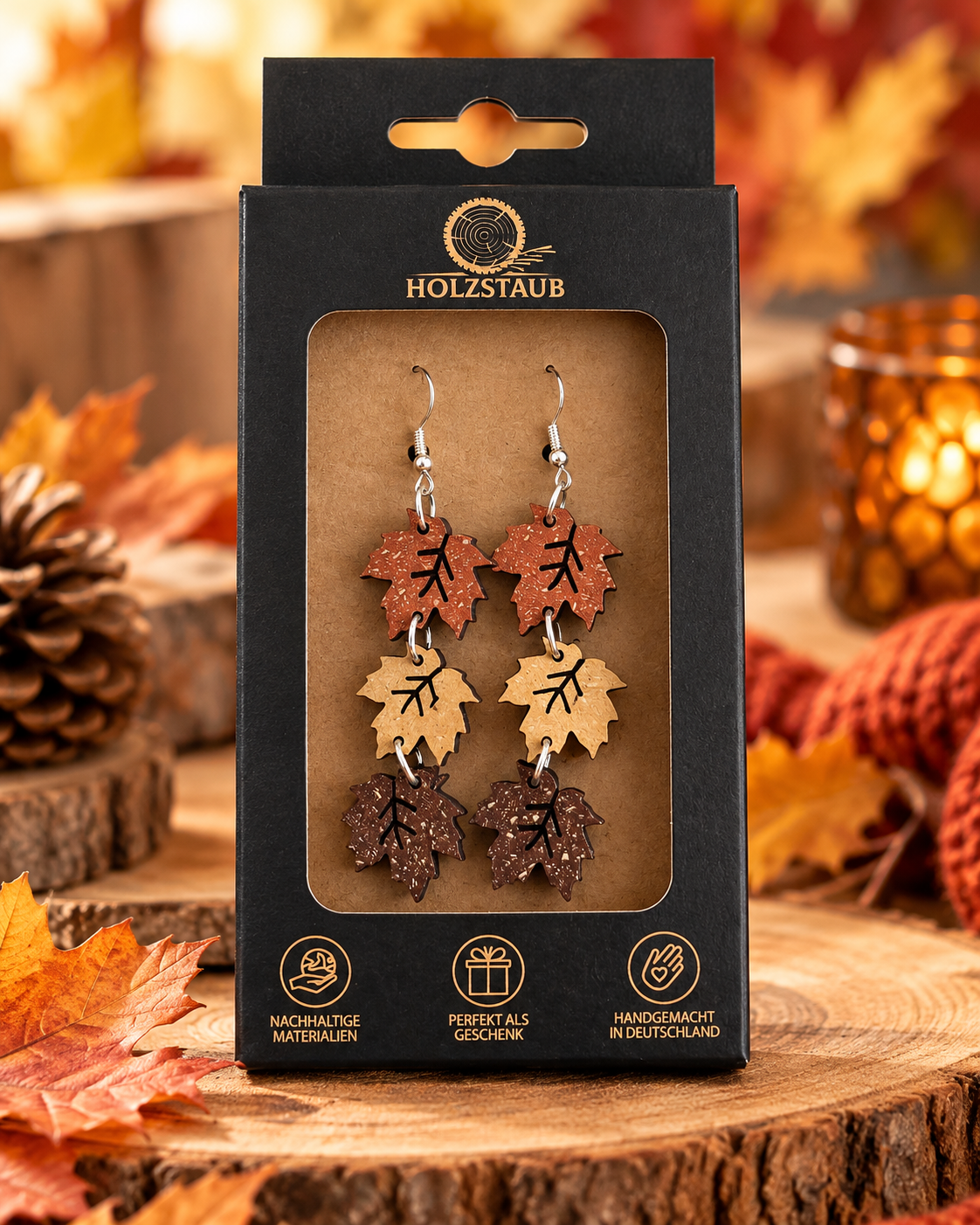 Herbstliebe – Ahornblatt-Ohrringe