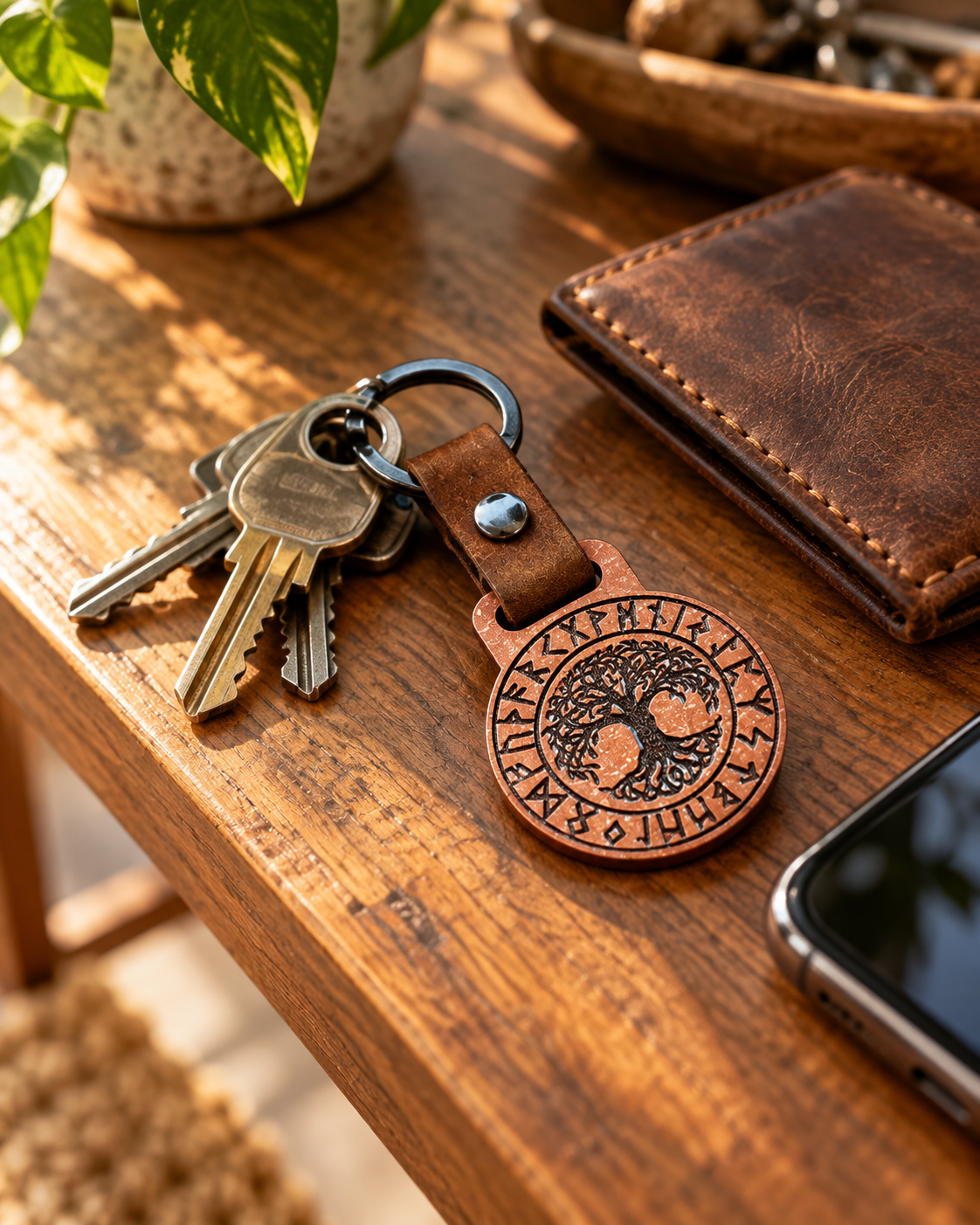 Tree of Life – Keyring made from sustainable wood composite