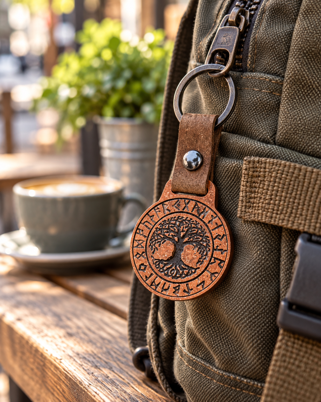 Tree of Life – Keyring made from sustainable wood composite