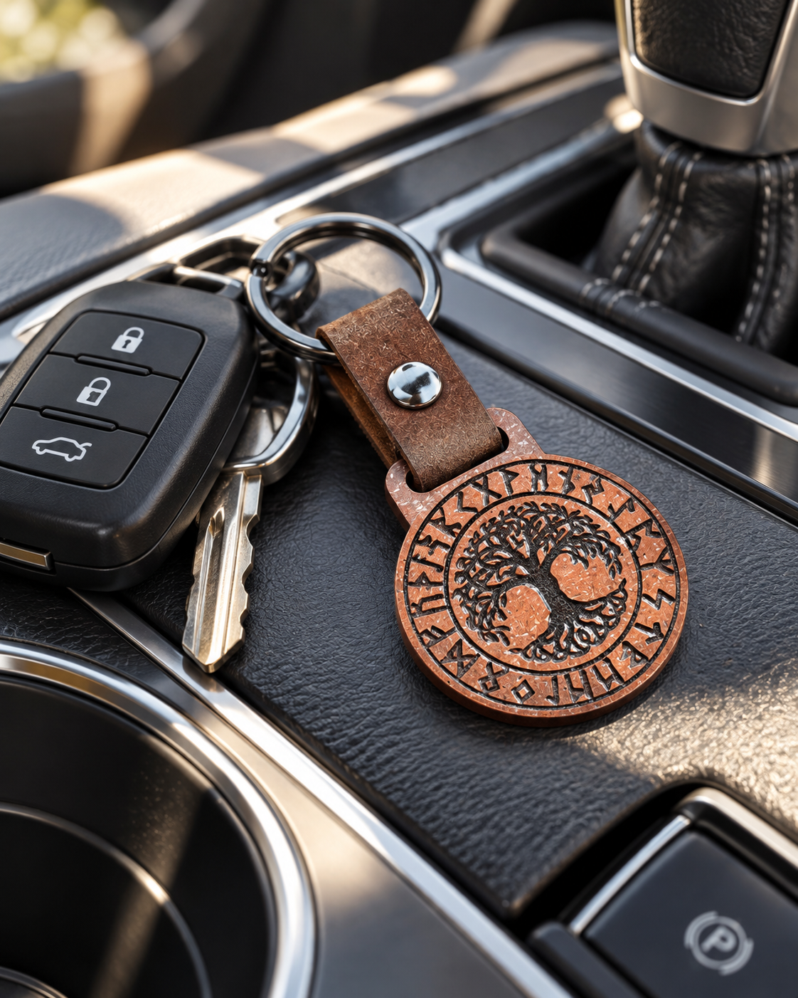 Tree of Life – Keyring made from sustainable wood composite