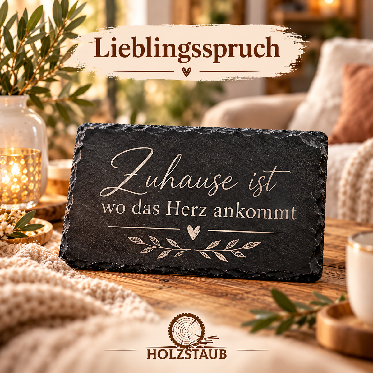 Personalisierte Schieferplatte 40 × 30 cm – Dein Wunschmotiv auf echtem Naturschiefer