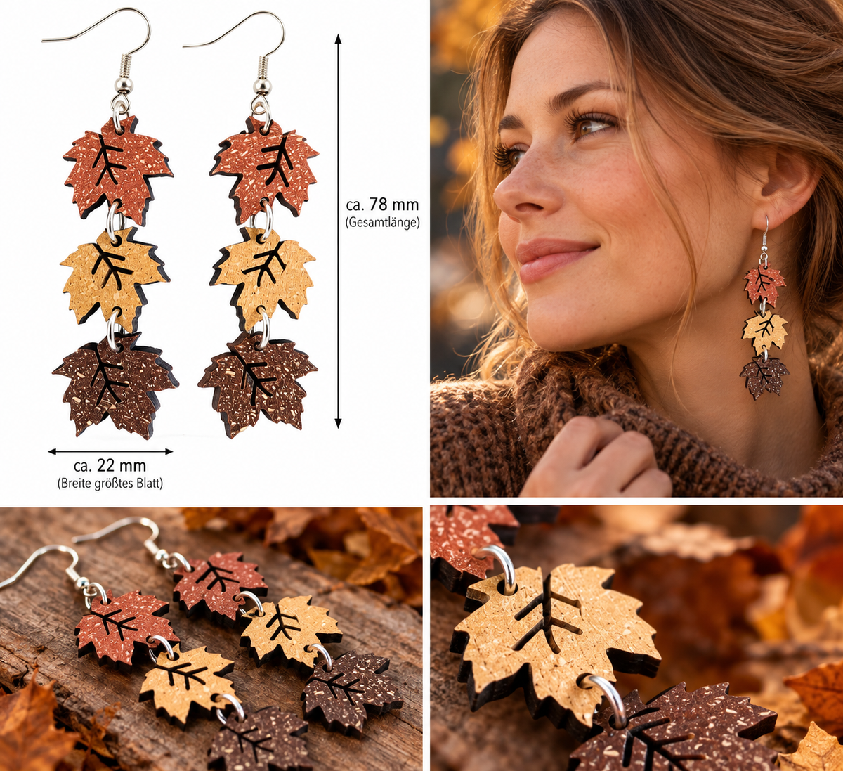 Herbstliebe – Ahornblatt-Ohrringe