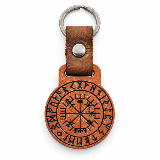 Vegvisir – Schlüsselanhänger aus nachhaltigem Holzverbund
