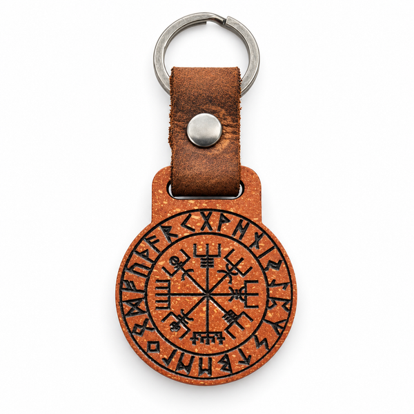 Vegvisir – Schlüsselanhänger aus nachhaltigem Holzverbund