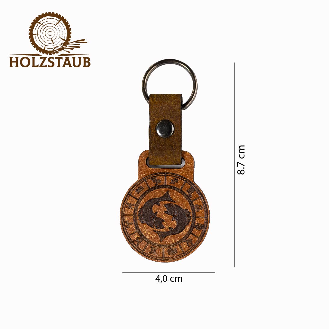 Sternkreis Fische – Sternzeichen Schlüsselanhänger aus nachhaltigem Holzverbund