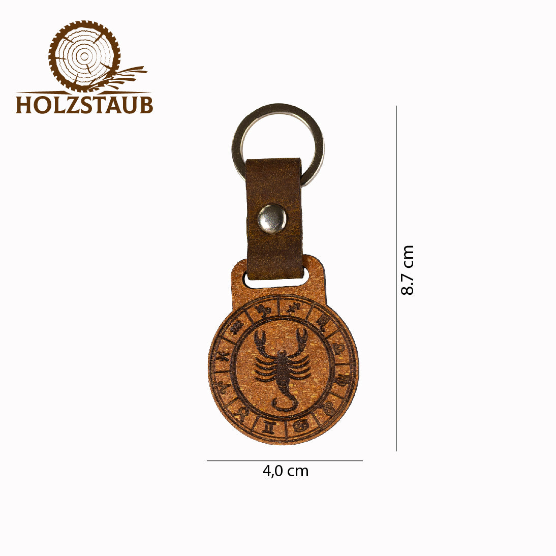 Sternkreis Skorpion – Sternzeichen Schlüsselanhänger aus nachhaltigem Holzverbund