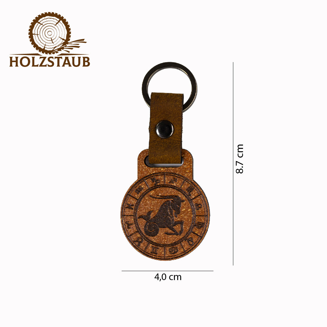 Sternkreis Steinbock – Sternzeichen Schlüsselanhänger aus nachhaltigem Holzverbund