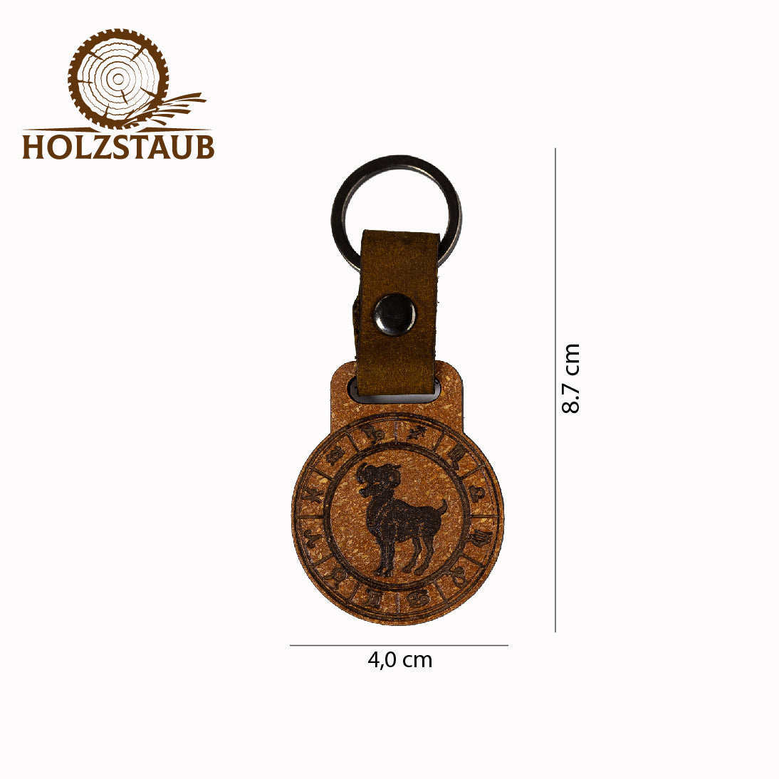 Sternkreis Widder – Sternzeichen Schlüsselanhänger aus nachhaltigem Holzverbund