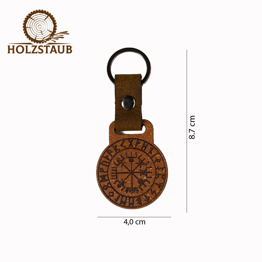 Vegvisir – Schlüsselanhänger aus nachhaltigem Holzverbund
