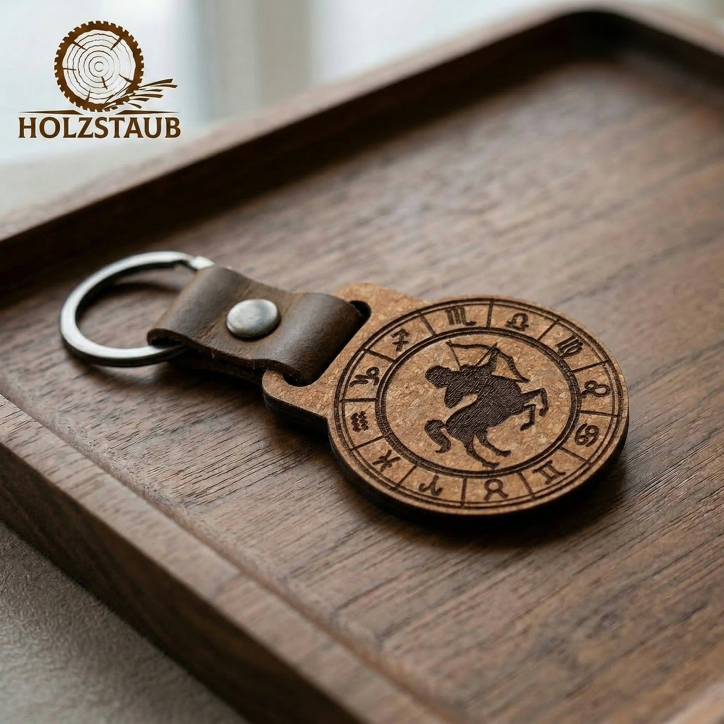 Sternkreis Schütze – Sternzeichen Schlüsselanhänger aus nachhaltigem Holzverbund
